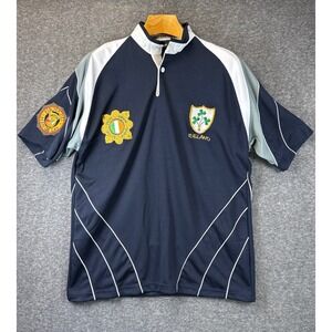Live For Rugby Jersey Mens L Navy Blue Irish American Police Garda Hipster Polo